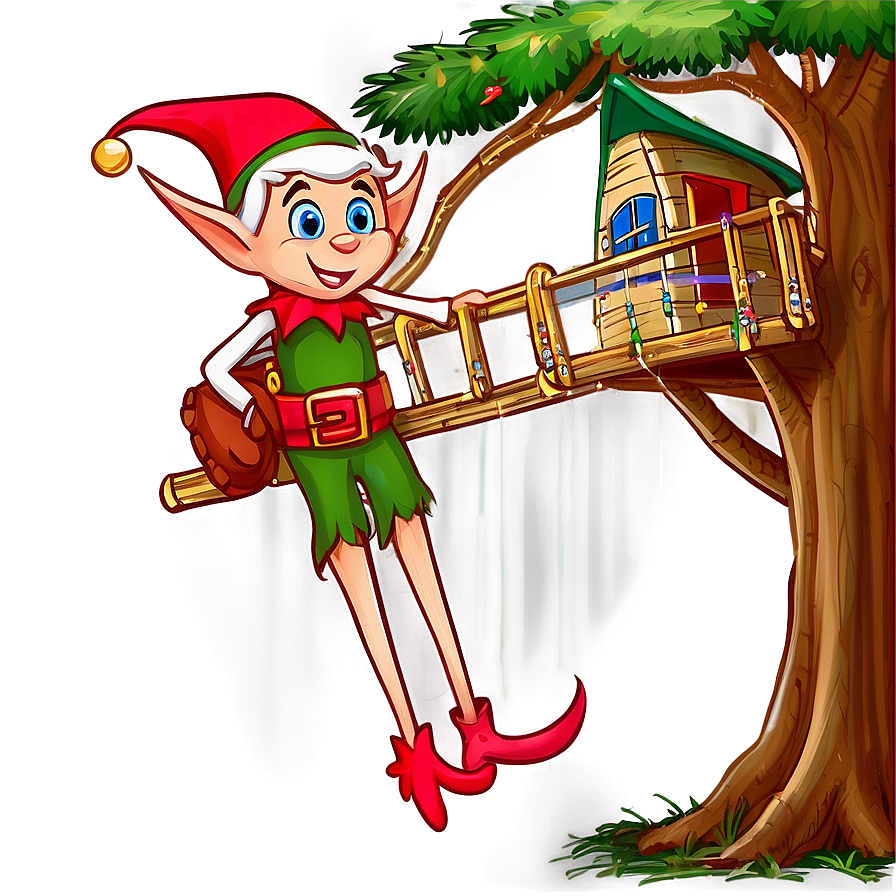 Elf Building Treehouse Png 05232024