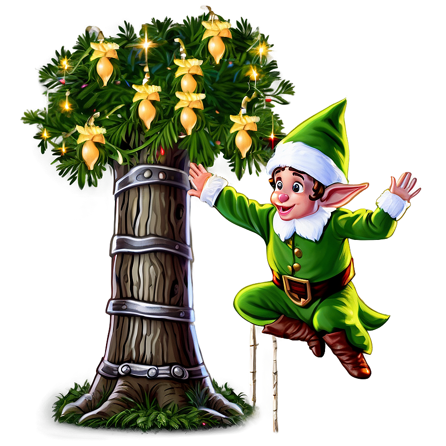 Elf Climbing Tree Png 18