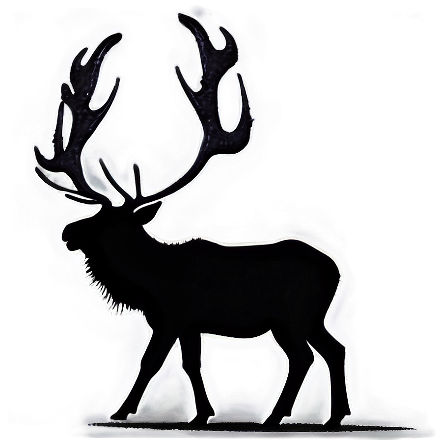 Elk Silhouette At Night Png 23