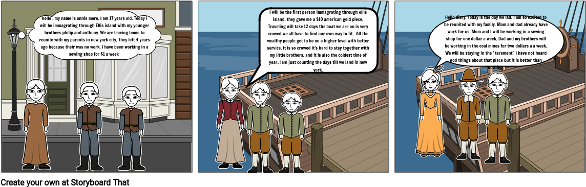 Ellis Island Immigration Storyboard