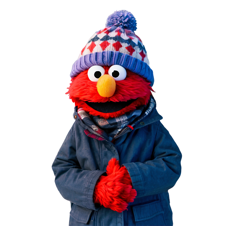 Elmo In Winter Clothes Png 05032024