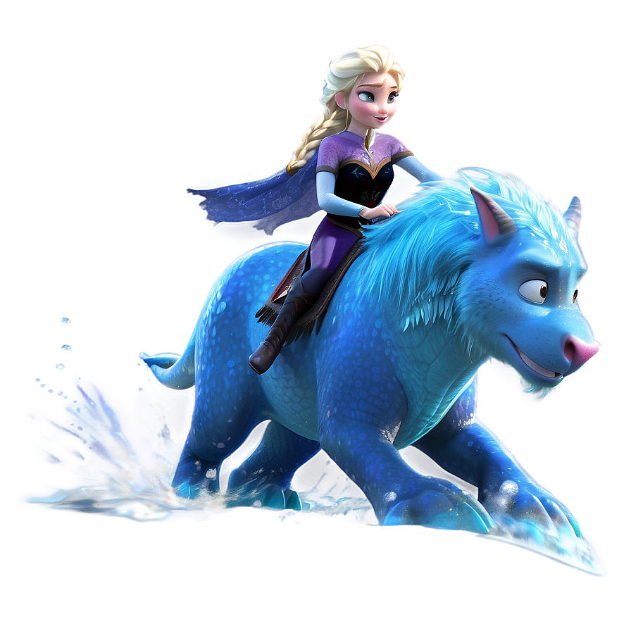 Elsa Riding Water Nokk Png 05212024