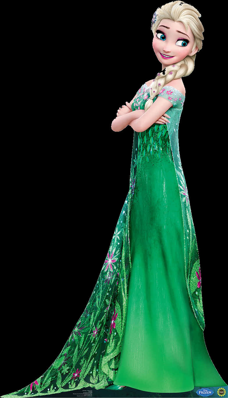 Elsain Green Gown