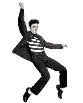 Elvis Presley Dancing Blackand White