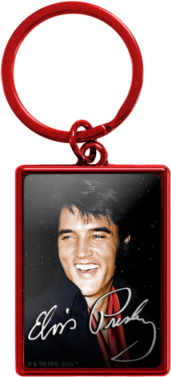 Elvis Presley Keychain Red Background