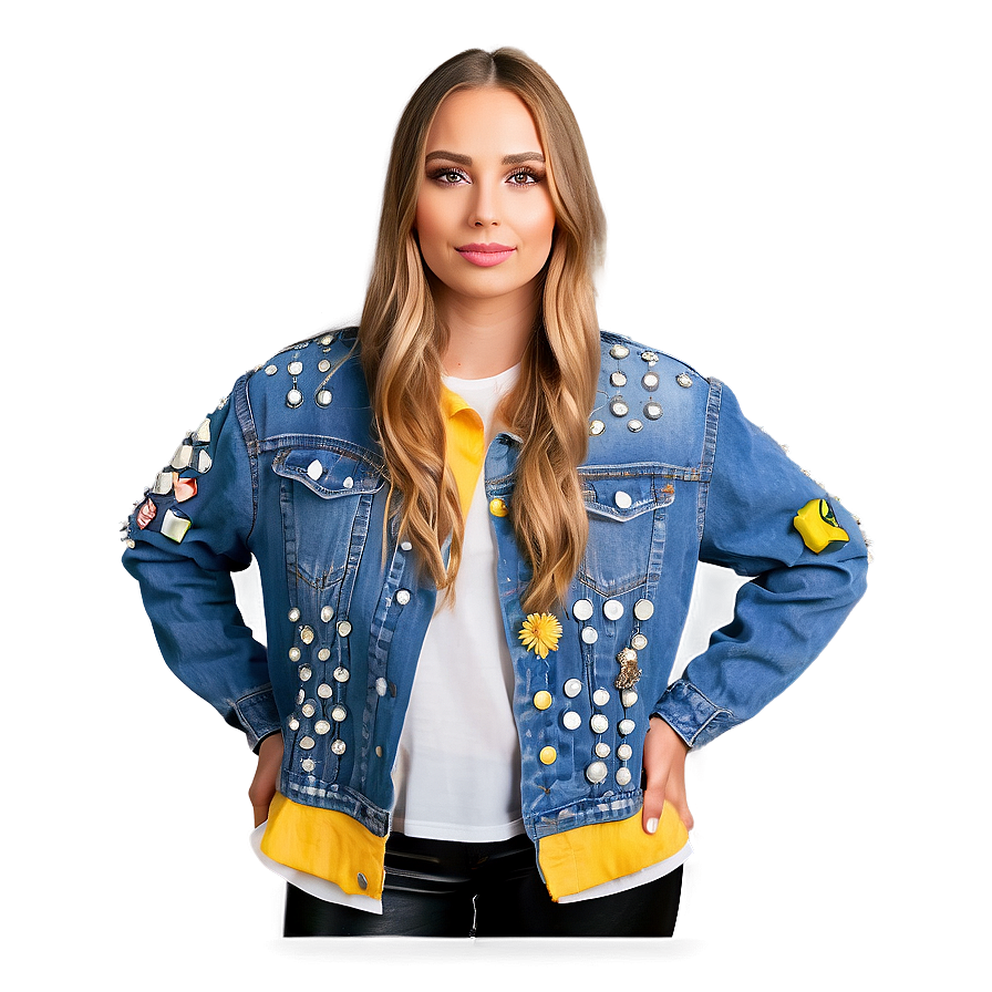 Embellished Denim Jacket Png 29