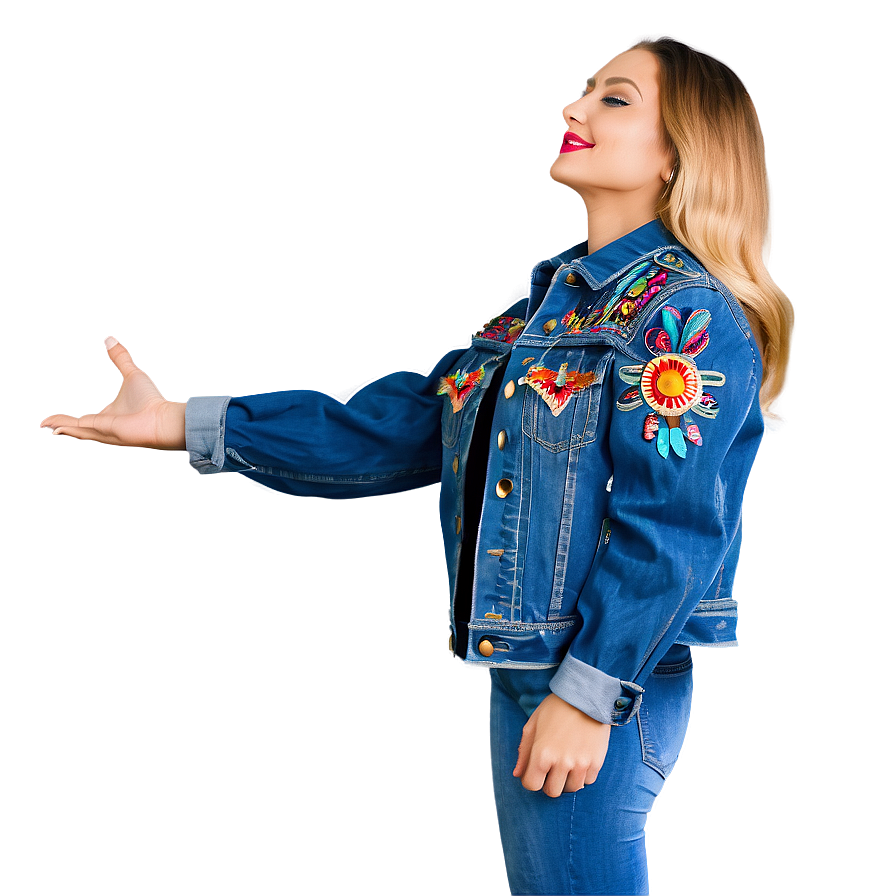 Embellished Denim Jacket Png 30