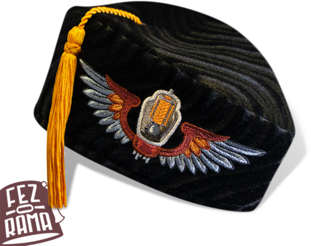 Embroidered Black Fez Hat