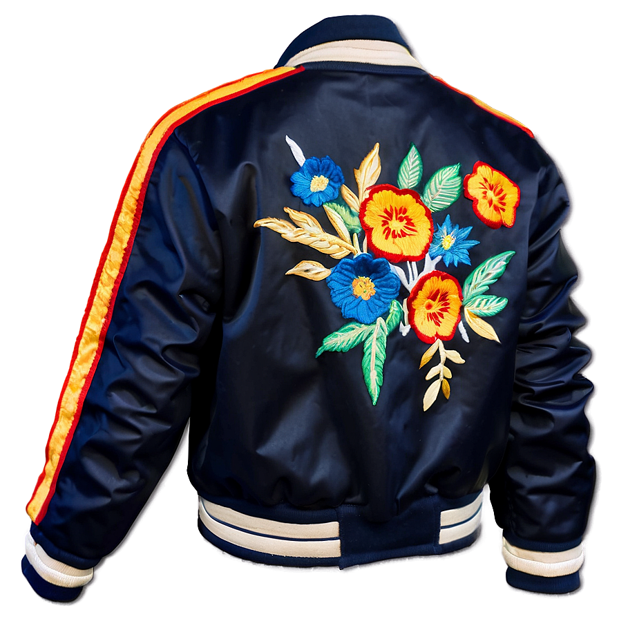 Embroidered Bomber Jacket Detailed Png Pwy42