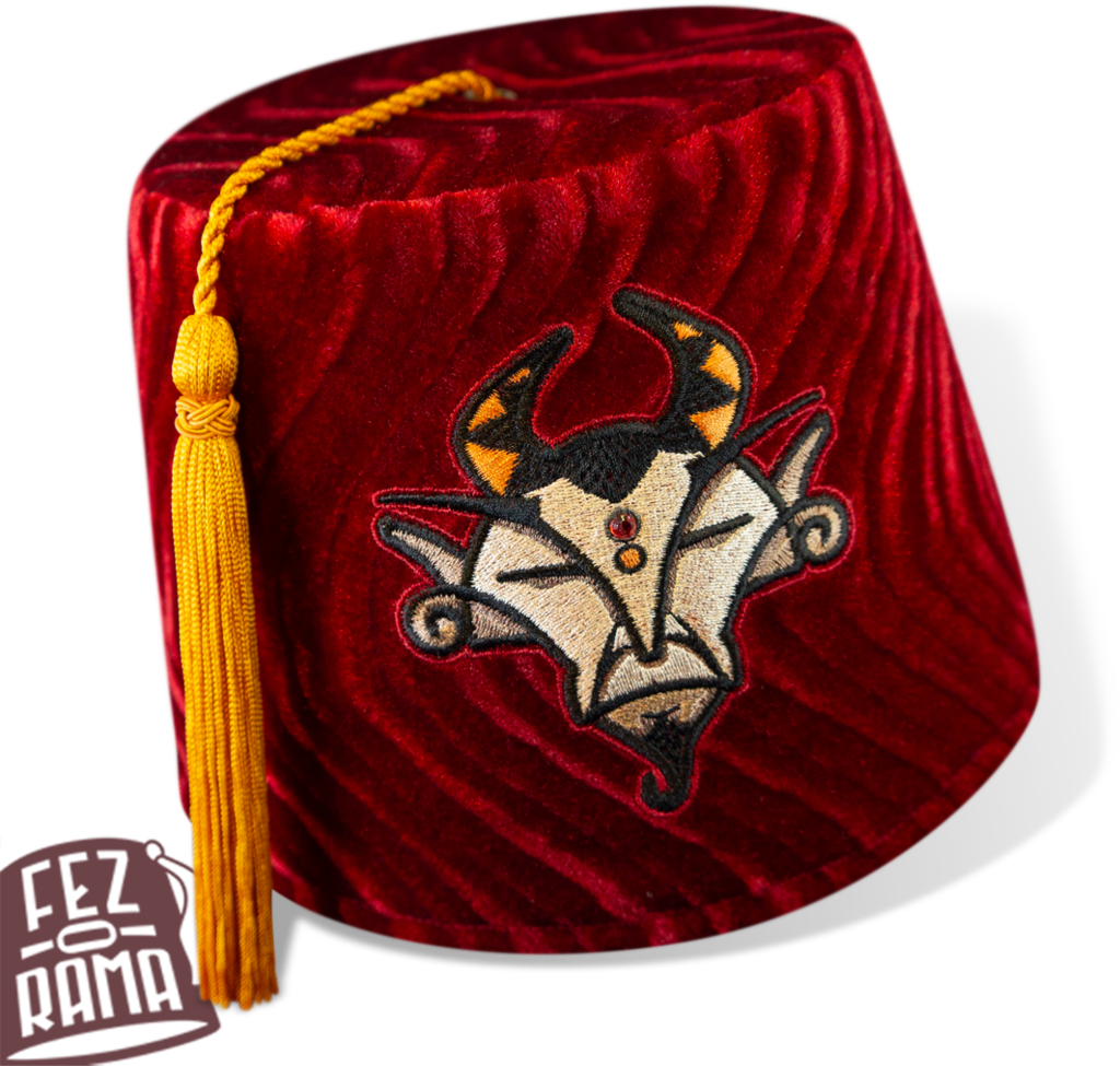 Embroidered Devil Fez Hat