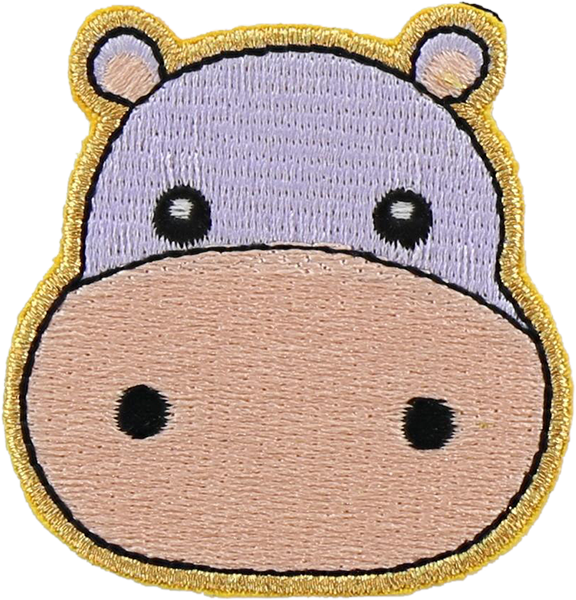 Embroidered Hippopotamus Patch