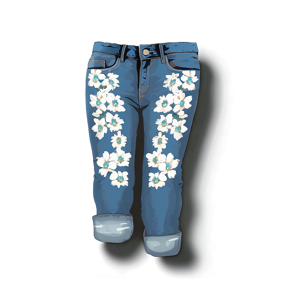 Embroidered Jeans Png 19