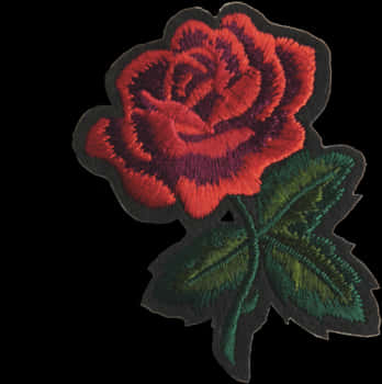 Embroidered Red Rose Patch