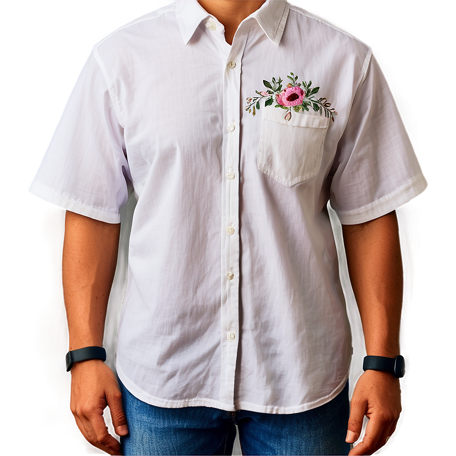 Embroidered Shirt Pocket Model Png 17