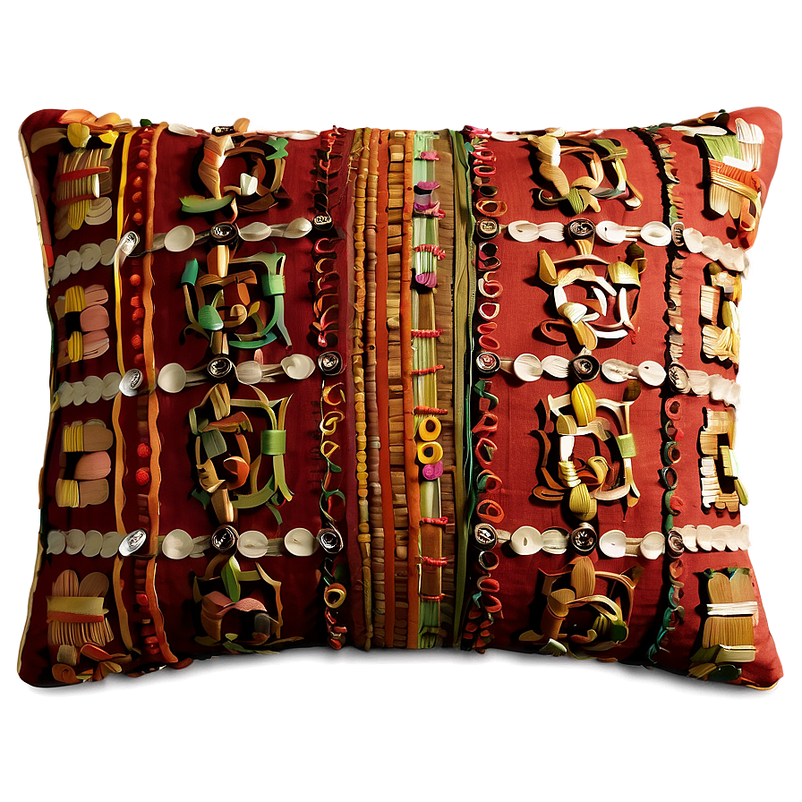 Embroidered Throw Pillow Png 13