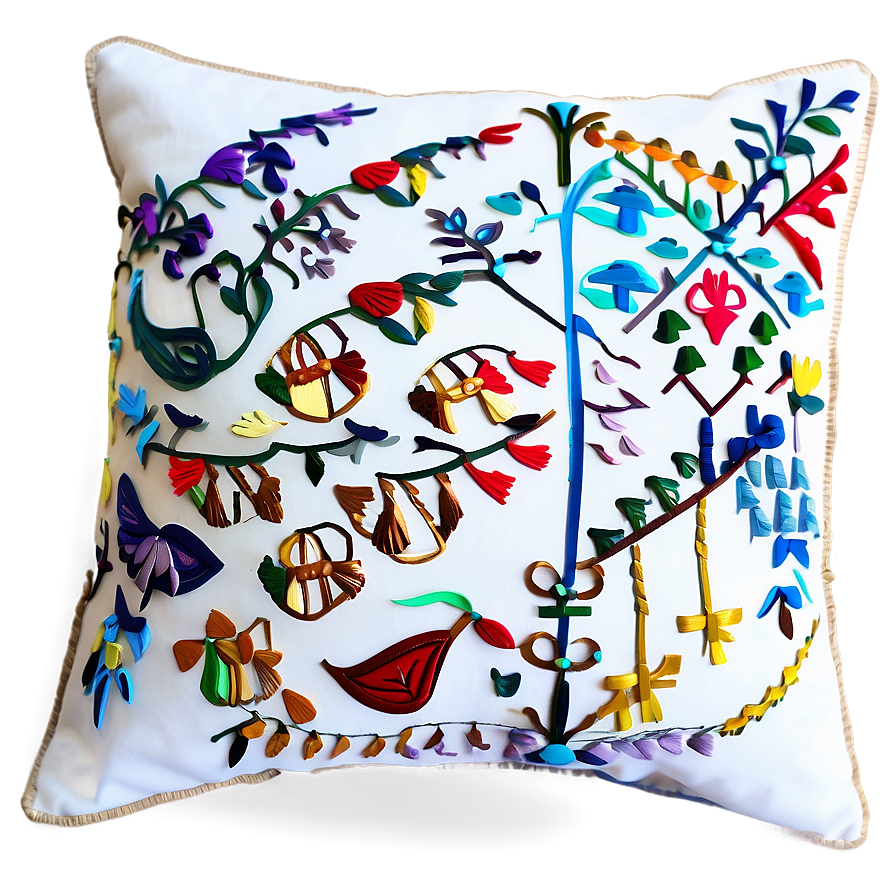 Embroidered Throw Pillow Png Iug52