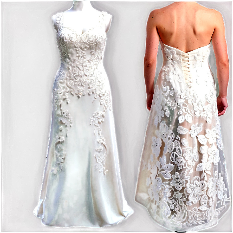 Embroidered Wedding Dresses Png Dtf