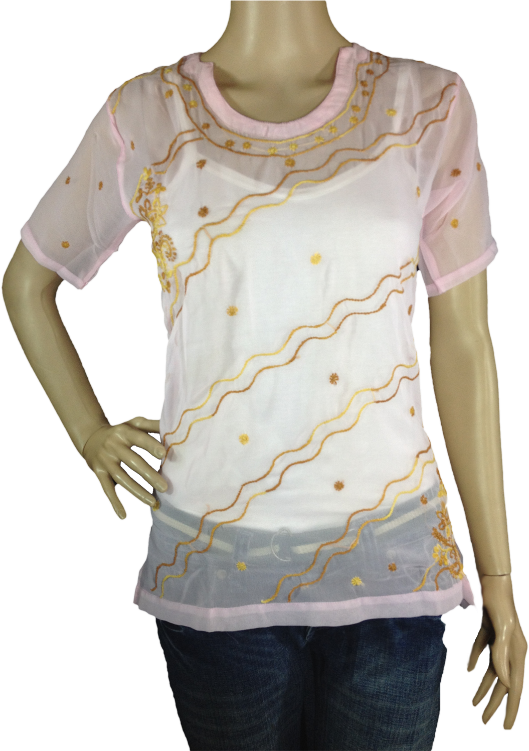 Embroidered White Kurti Mannequin Display.png