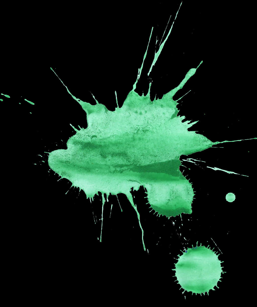 Emerald Green Paint Splatter