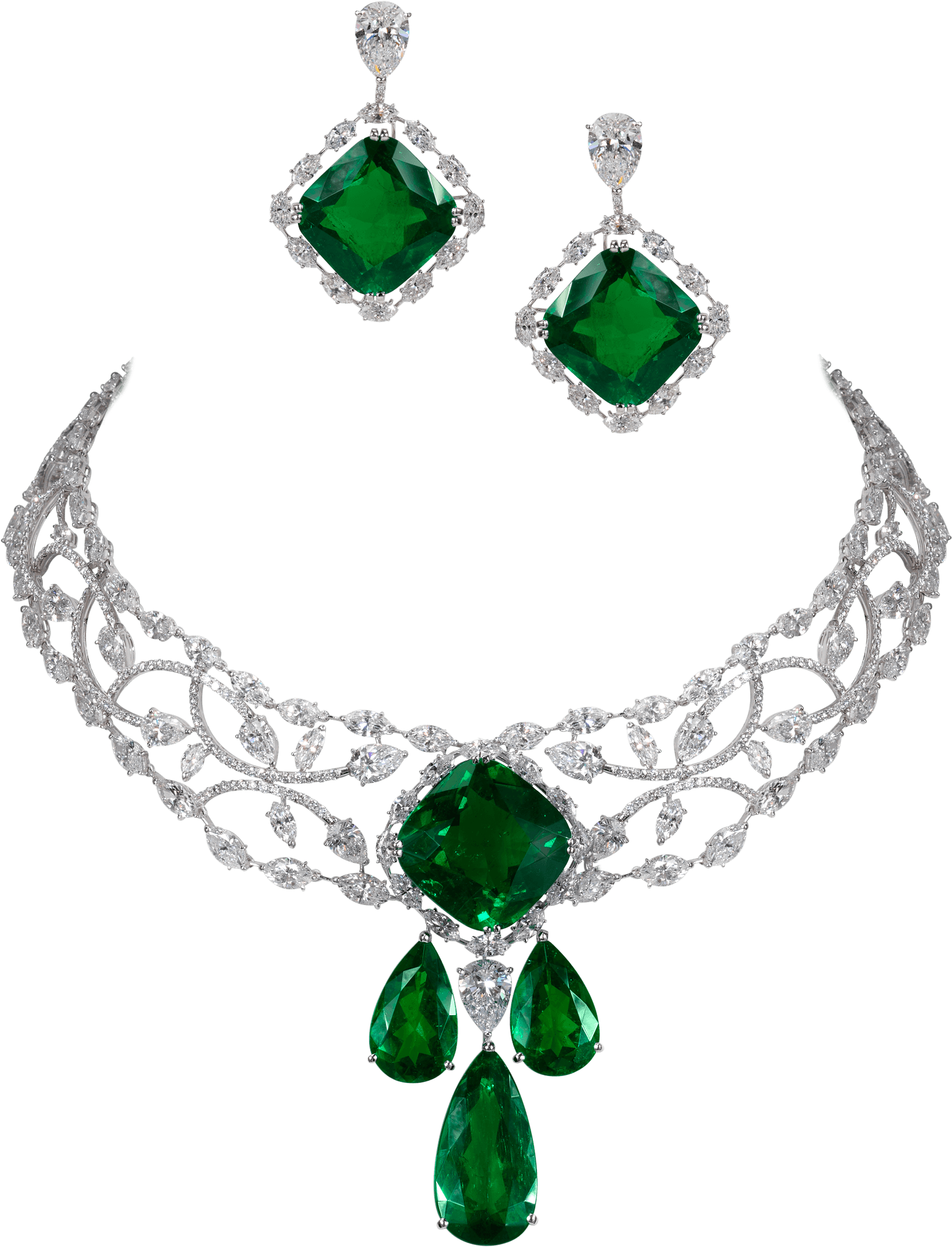 Emeraldand Diamond Jewelry Set