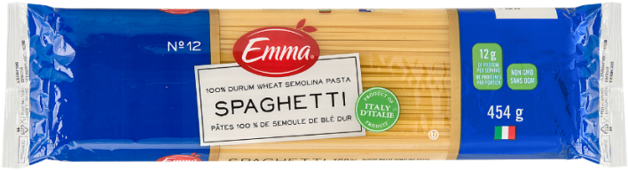 Emma Spaghetti Durum Wheat Semolina Pasta Package