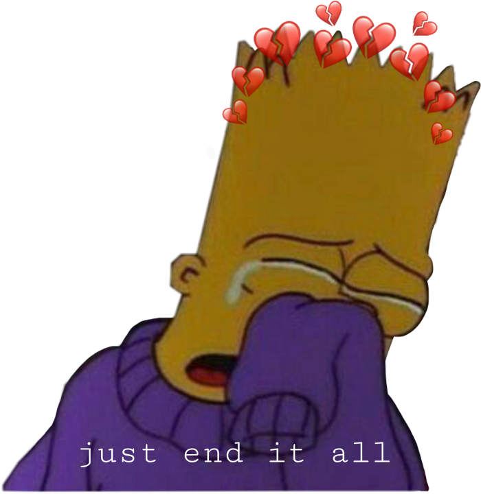 Emotional Bart Simpson Love Hearts