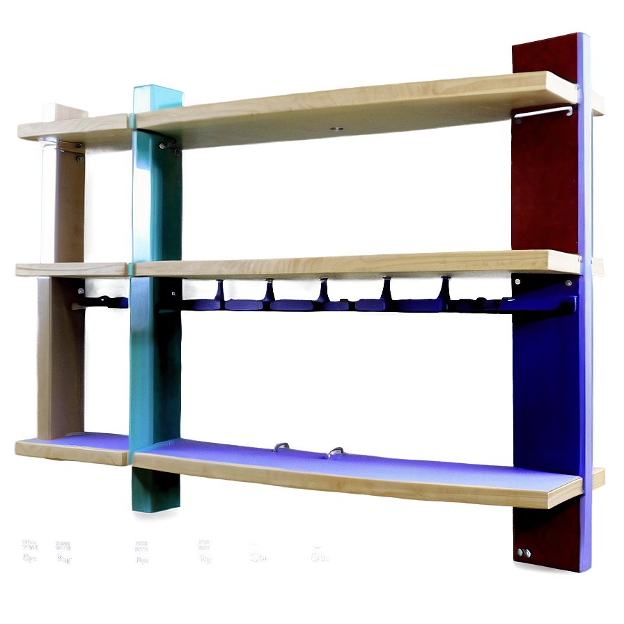 Empty Bookshelf With Brackets Png Lqc72