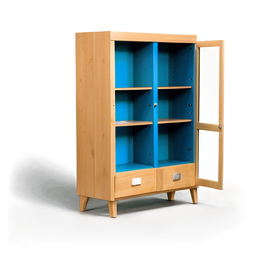 Empty Bookshelf With Doors Png Anw