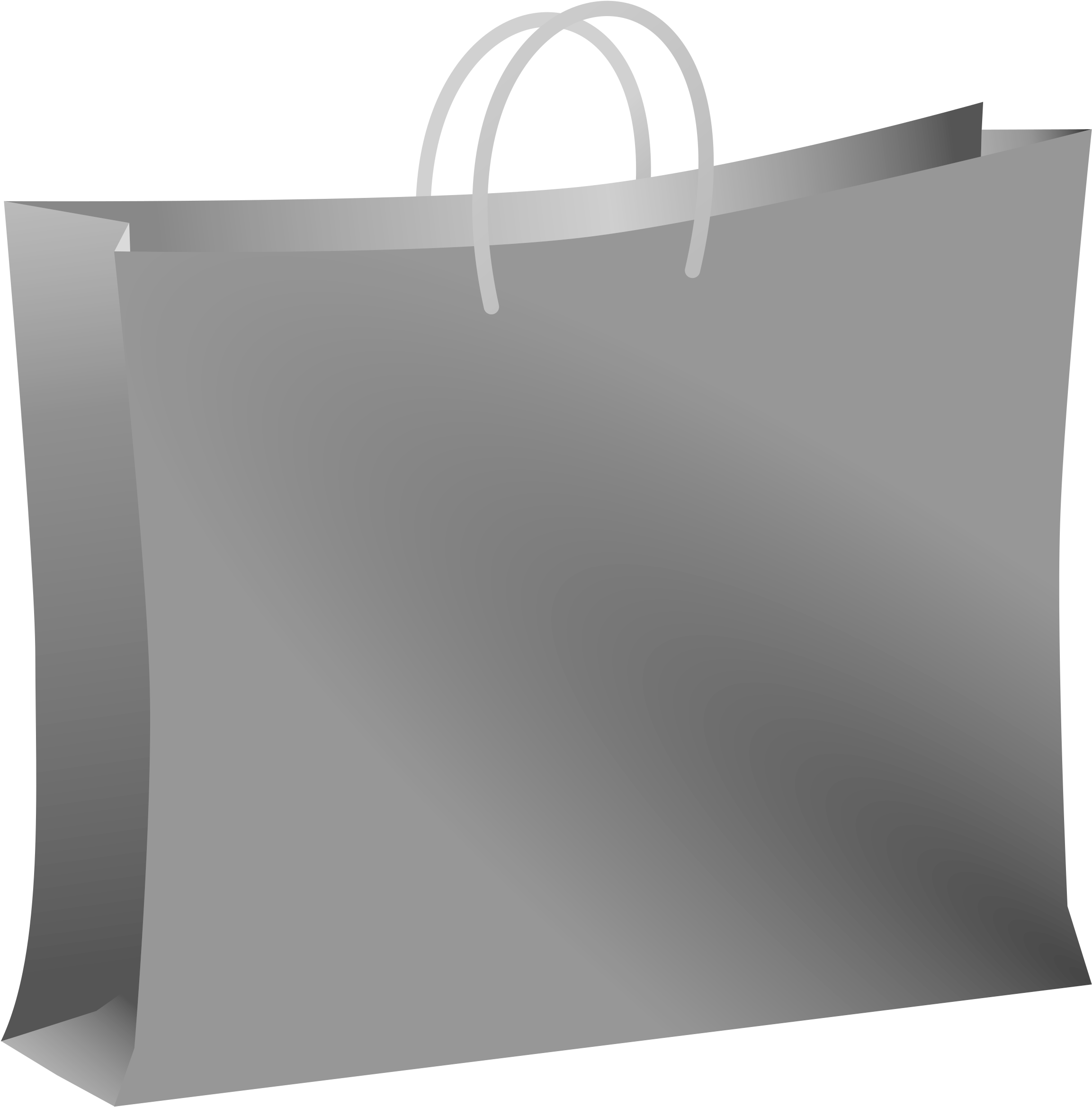 Empty Gray Shopping Bag