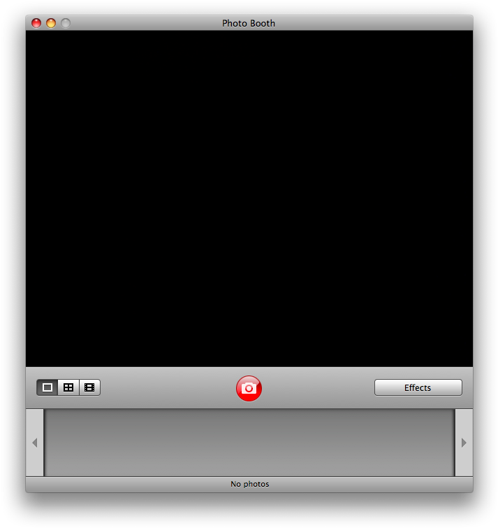 Empty Photo Booth Application Screen