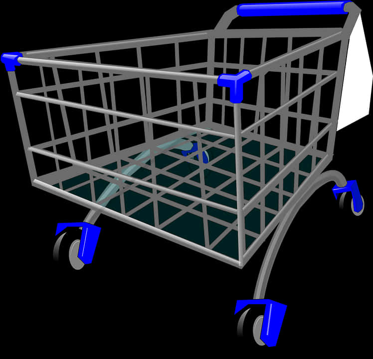 Empty Shopping Cart3 D Render