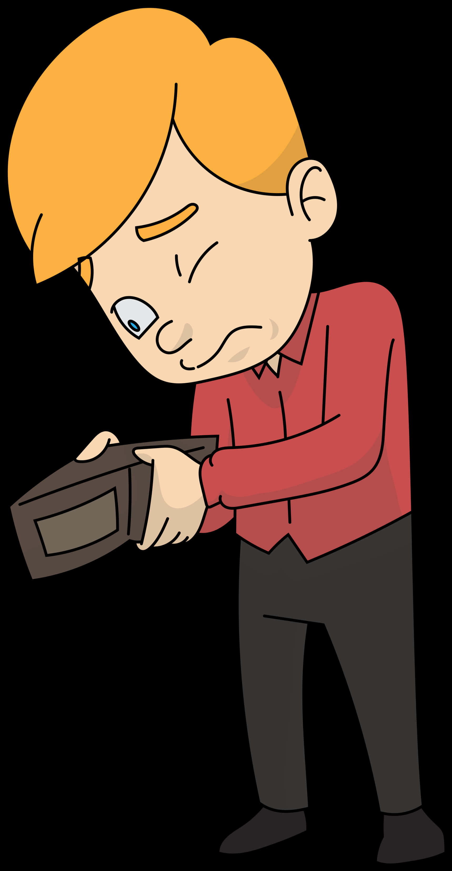 Empty Wallet Cartoon Man