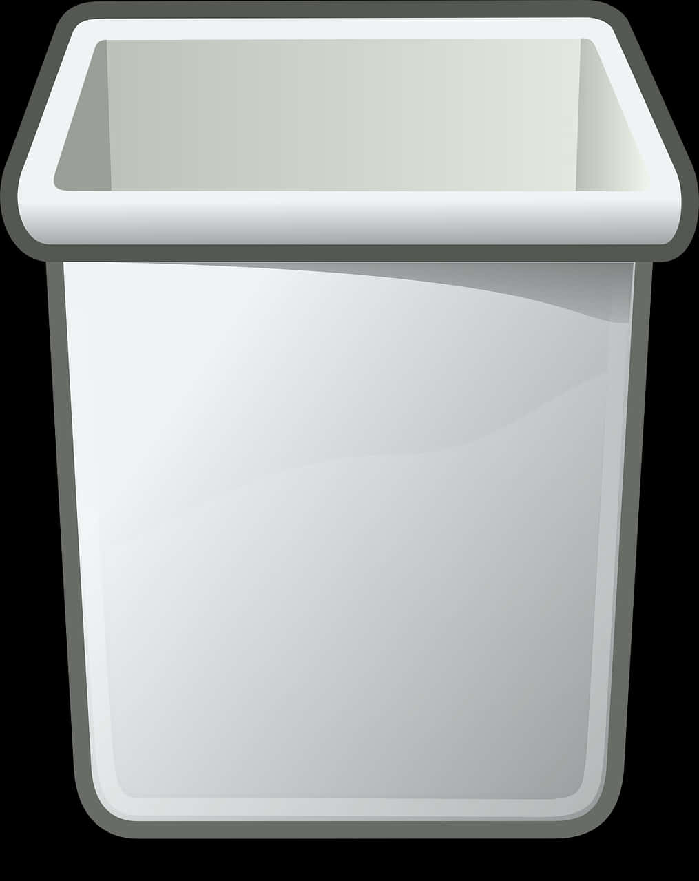 Empty White Trash Can Icon