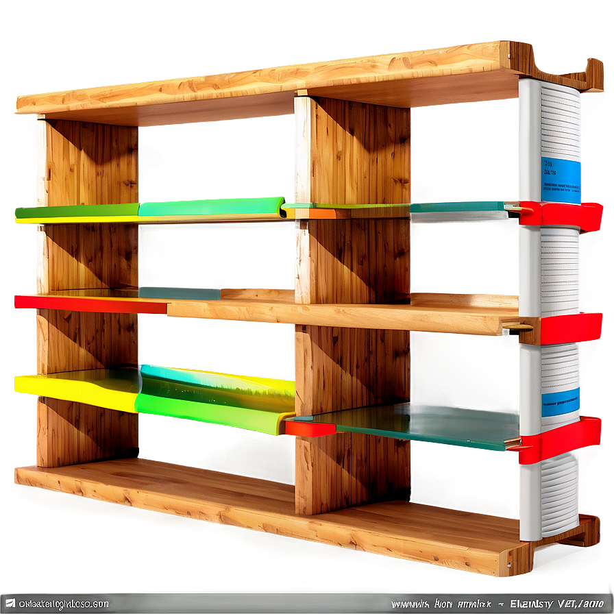 Empty Wooden Bookshelf Png Dat