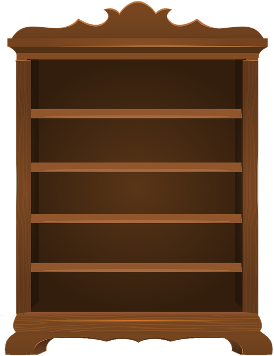 Empty Wooden Bookshelf Vector