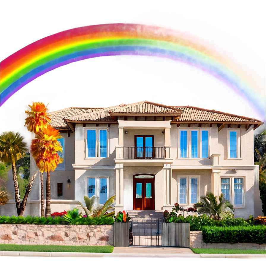 Encanto House With Rainbow Png Kvj61