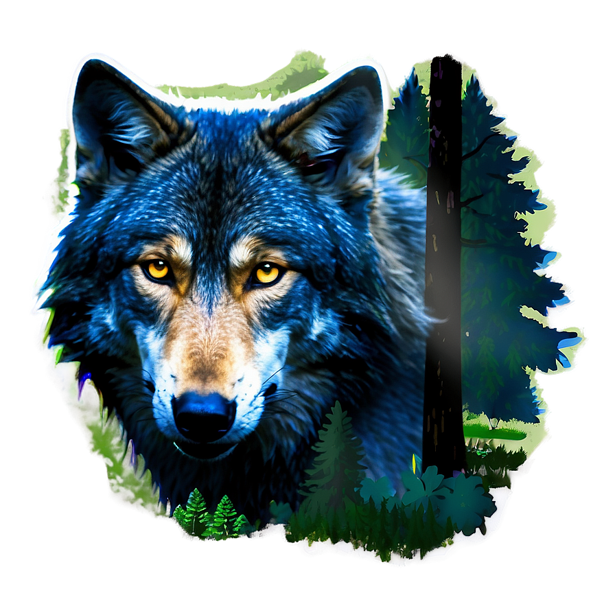 Enchanted Forest Wolf Png 05032024