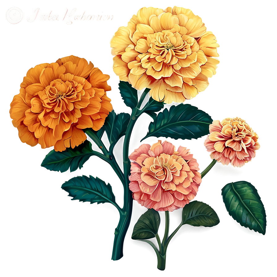 Enchanted Marigolds Garden Png Dnt20