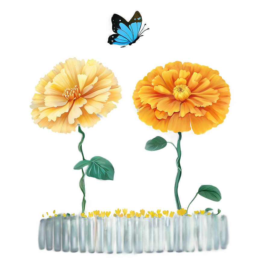 Enchanted Marigolds Garden Png Jtt