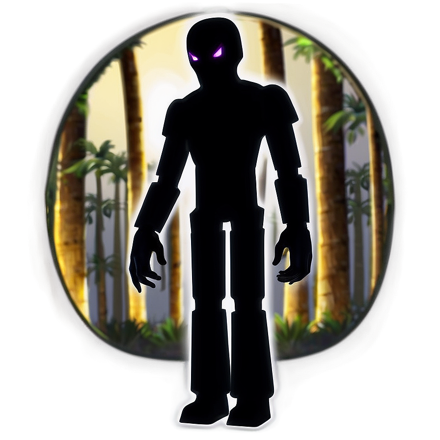 Enderman Silhouette In Moonlight Png Vvn