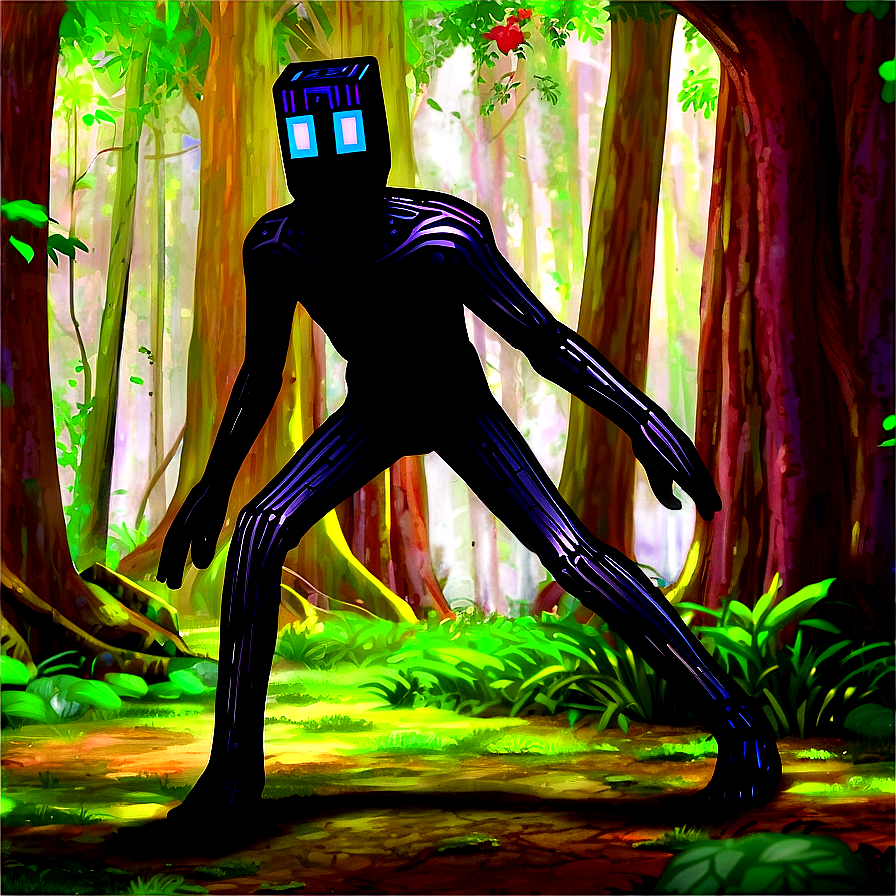 Enderman Teleporting In Forest Png Res3