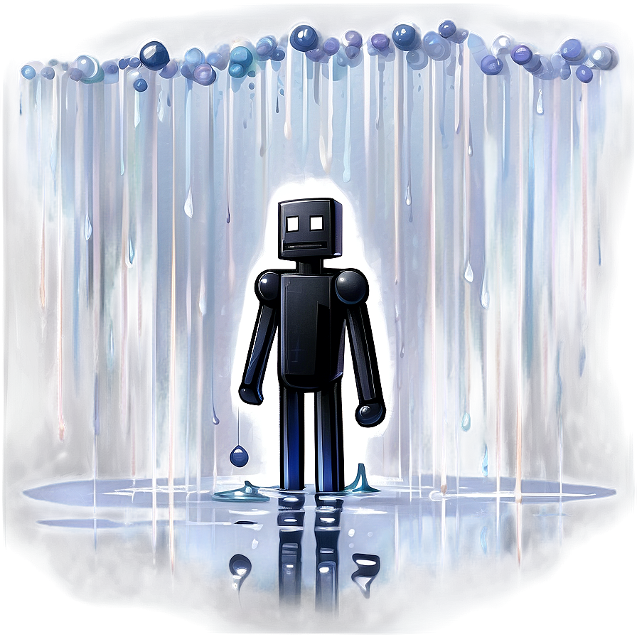 Enderman Under Rain Illustration Png 05242024