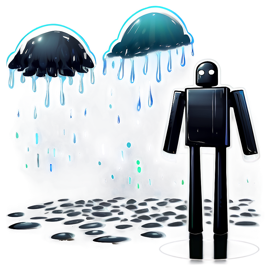 Enderman Under Rain Illustration Png 45