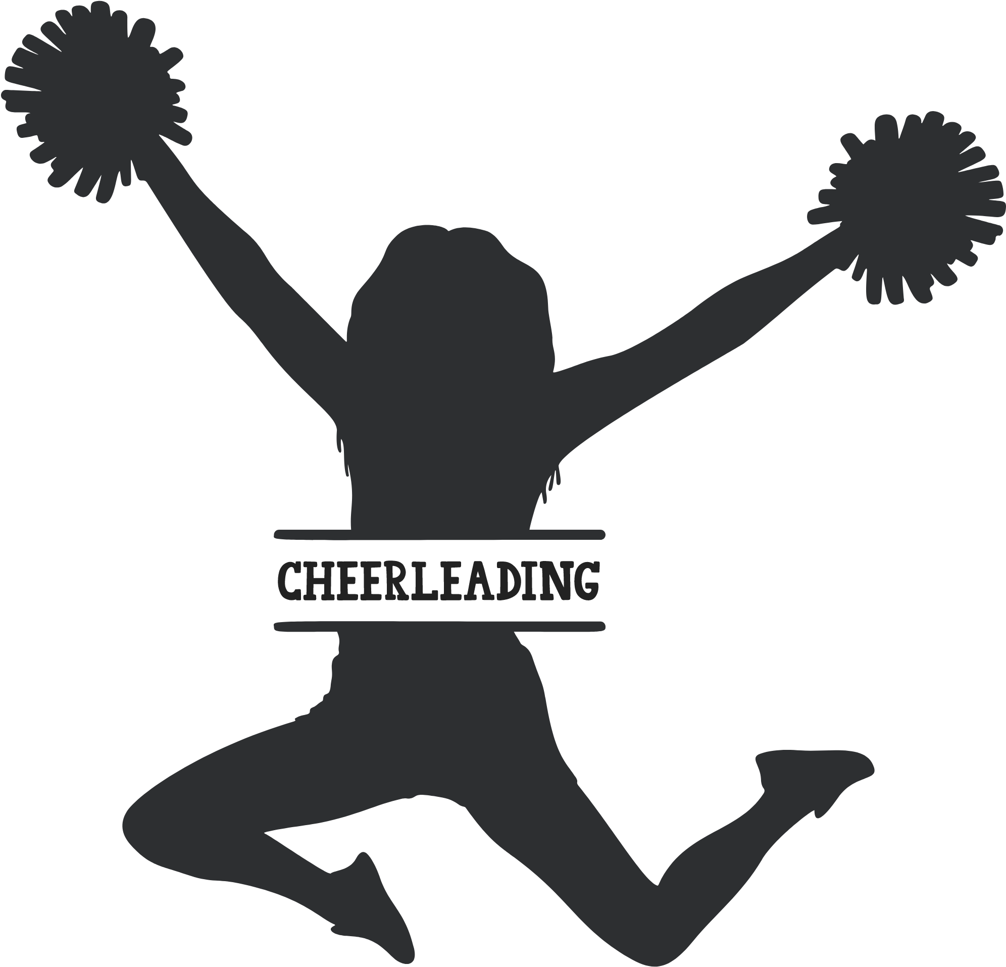 Energetic Cheerleader Silhouette Jump