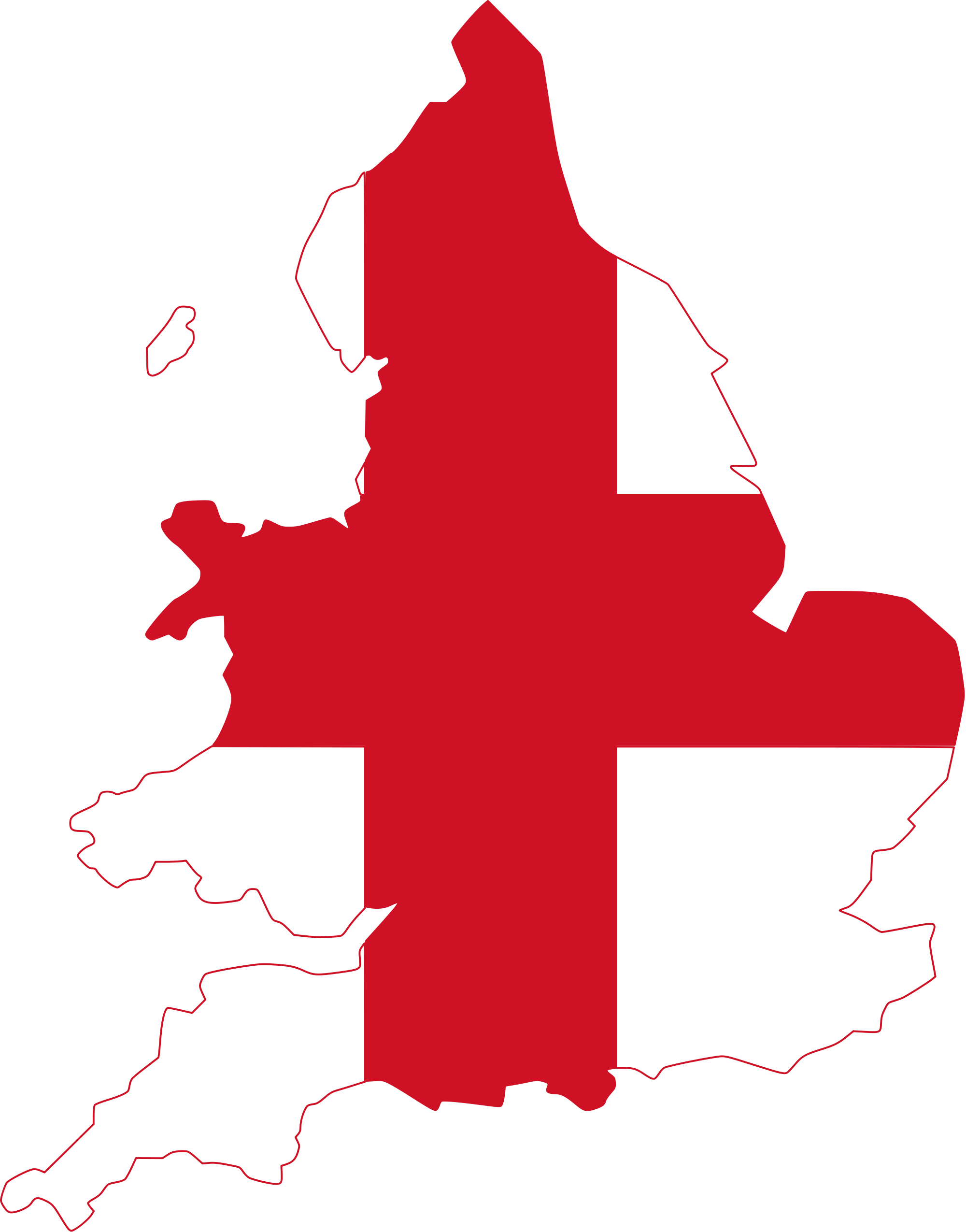 England Mapwith Flag Overlay