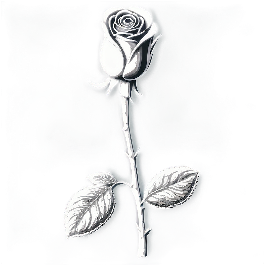 Engraved Rose Black And White Png 06132024