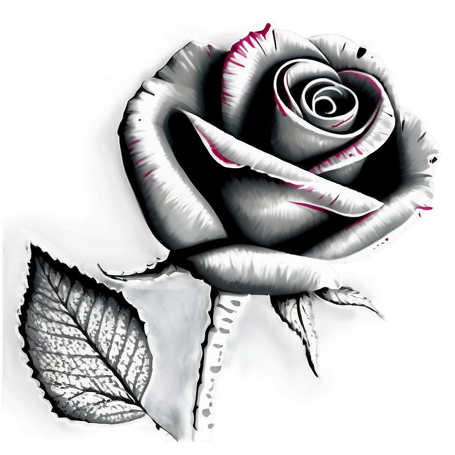 Engraved Rose Black And White Png 06132024