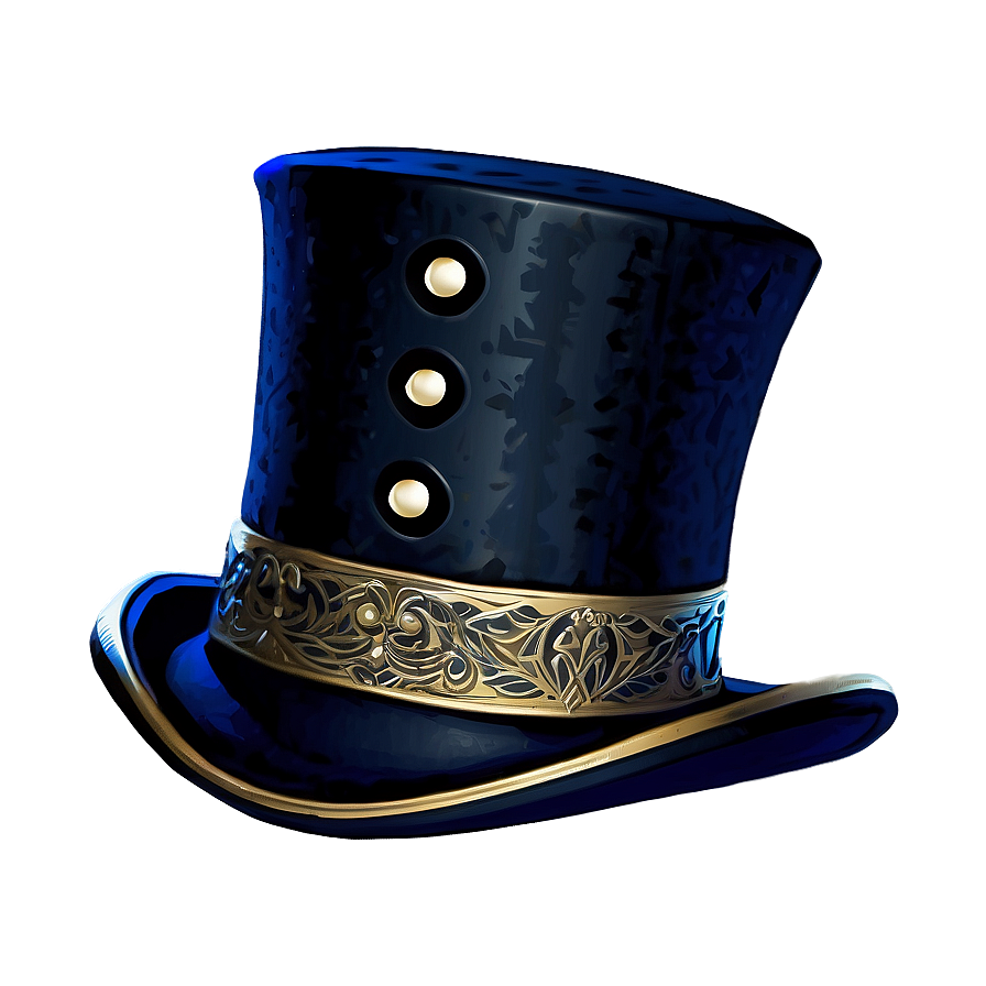 Engraved Vintage Top Hat Png Ilh