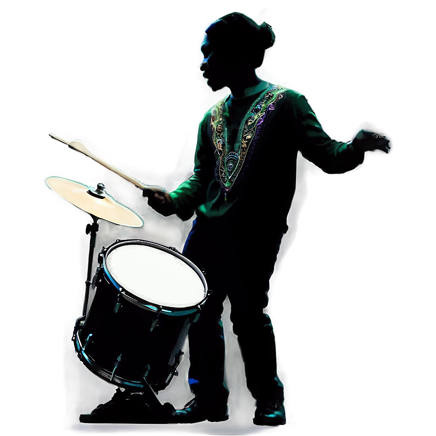 Enthusiastic Drummer Silhouette Png Vjd