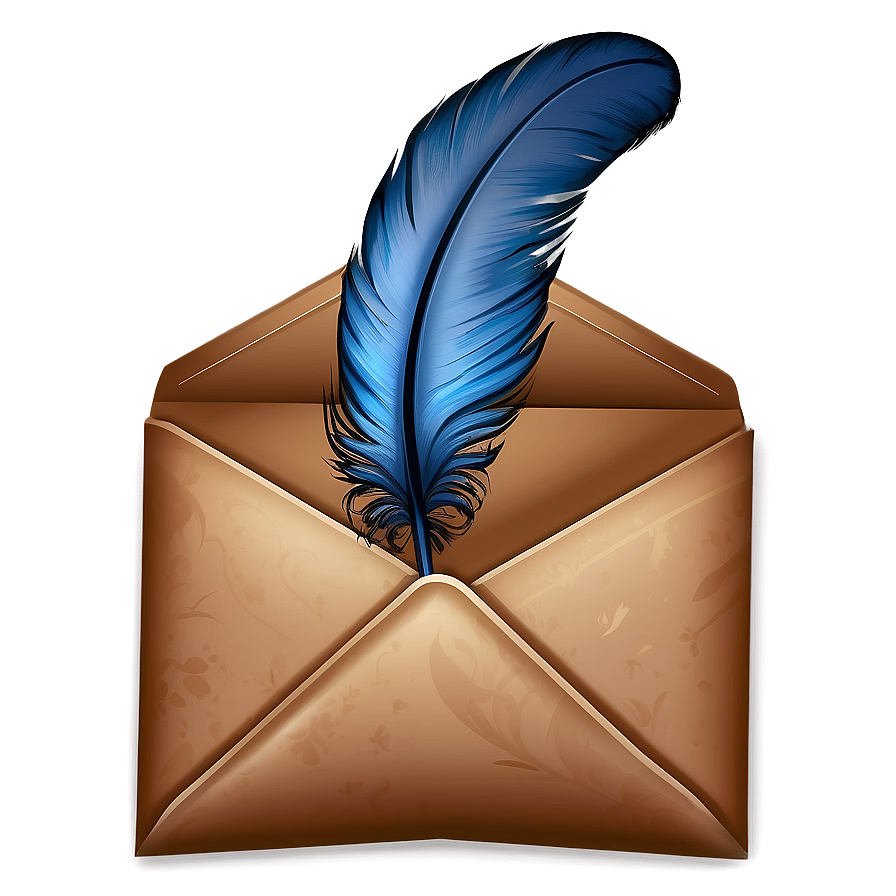 Envelope With Feather Png 05252024